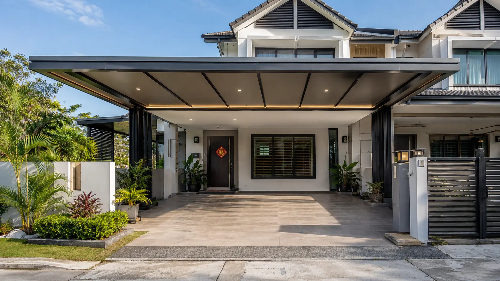 Car porch yang telah dinaik taraf bagi sebuah rumah semi-D